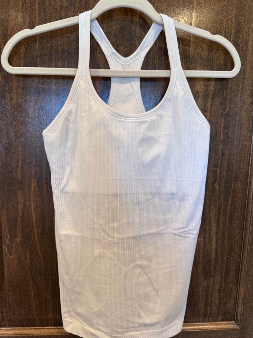 lululemon athletica White Ribbed Racerback Tank